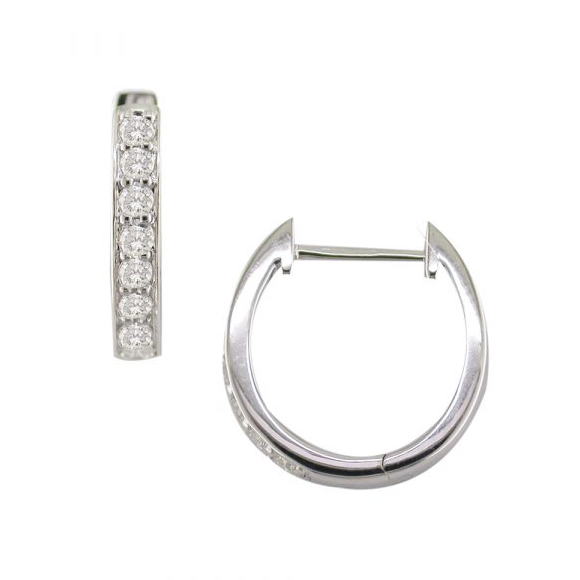 White Gold Diamond Hoop Earrings