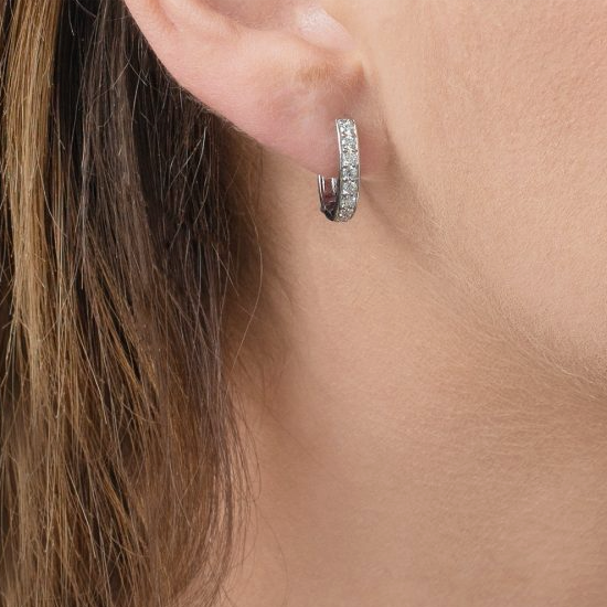 White Gold Diamond Hoop Earrings