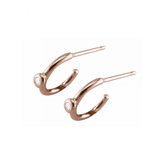 Diamond Solitaire Hoop Earrings