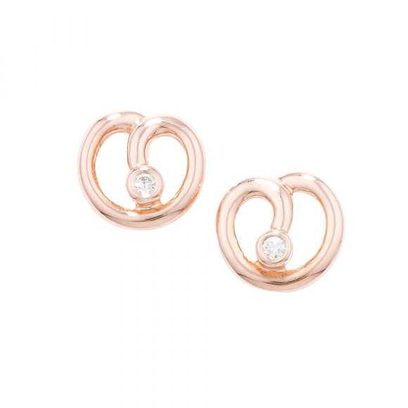Diamond Spiral Stud Earrings