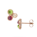 Garnet, Peridot And Moonstone Stud Earrings