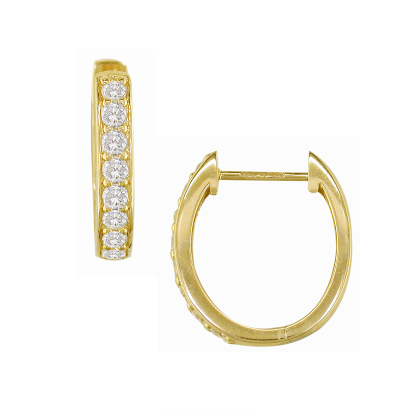 Yellow Gold Diamond Hoop Earrings