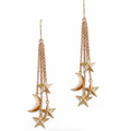 Star And Moon Drop Earrings
