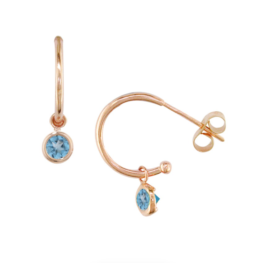 Blue Topaz Hoop Earrings