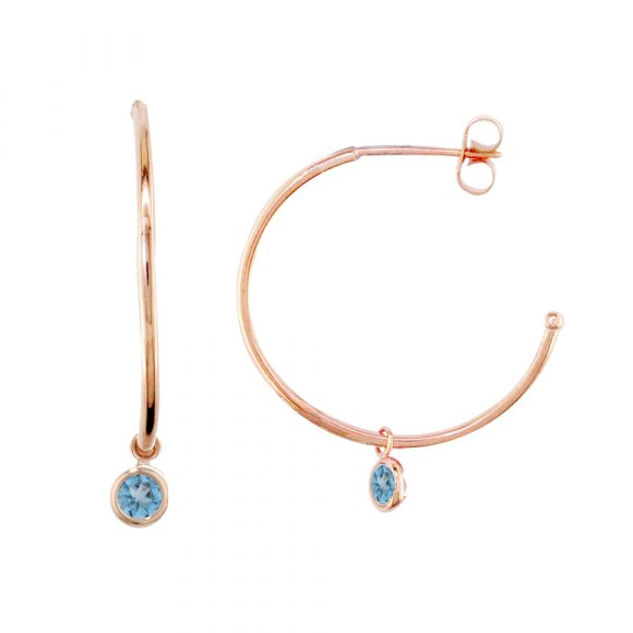 Blue Modern Topaz Hoop Earrings