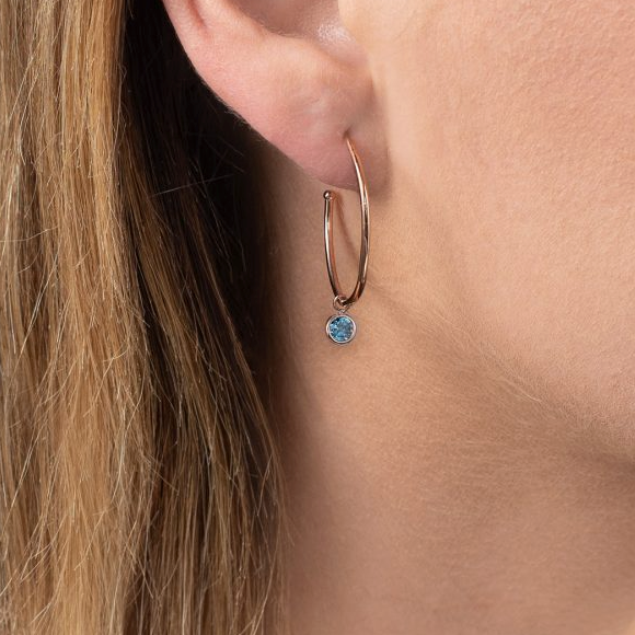 Blue Modern Topaz Hoop Earrings